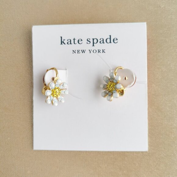 Kate Spade Dazzling Daisy Gold Ear Clip Earrings New - Picture 1 of 3